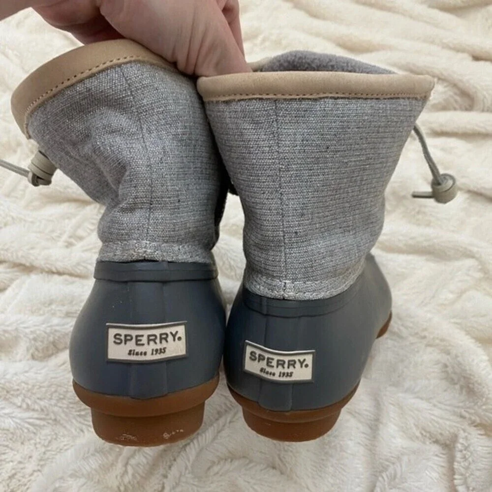 Sperry Saltwater metallic grey rain boots